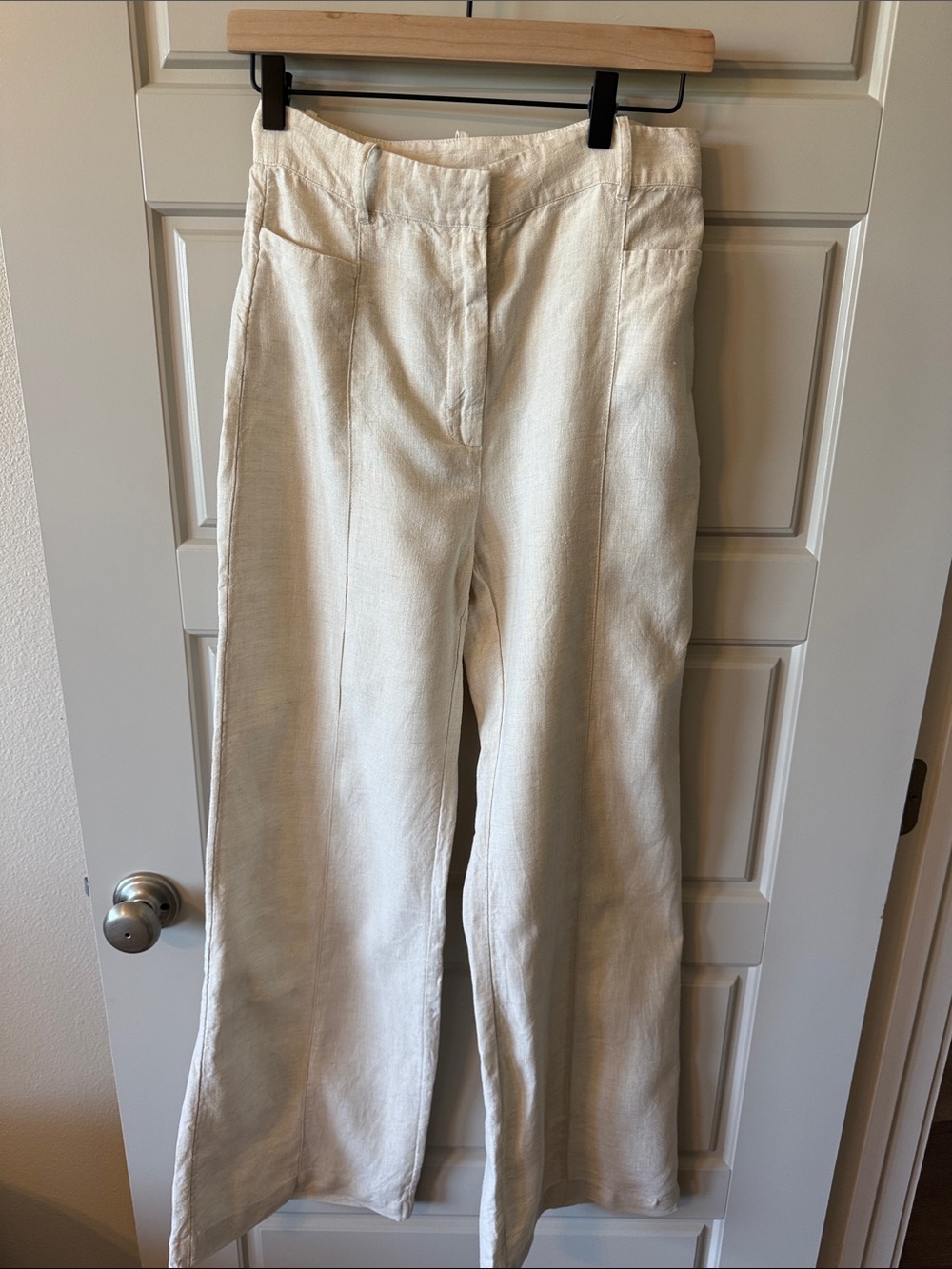 Los Angeles Atelier & Other Stories Cream Wide-Leg Linen Pant